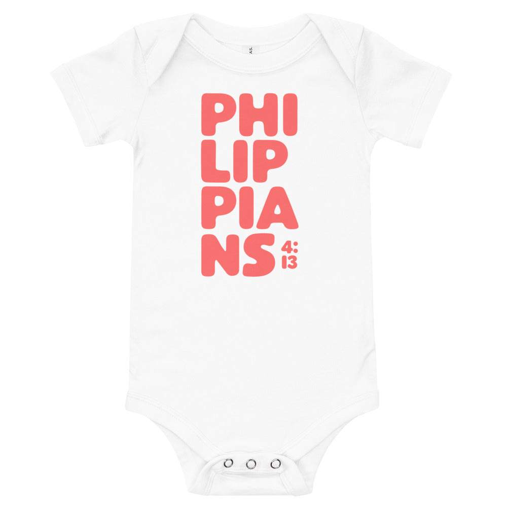 Pink Philippians Baby Onesie