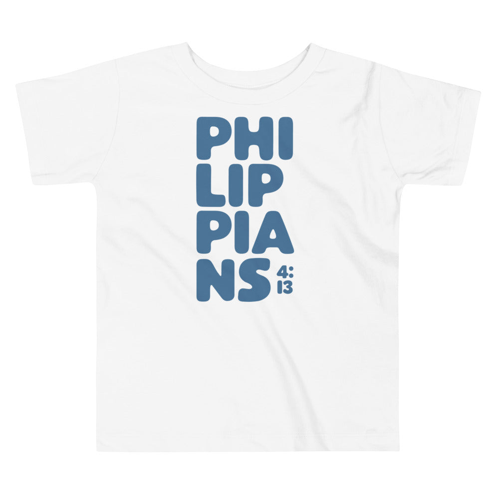 Toddler White/Blue Philippians T-shirt