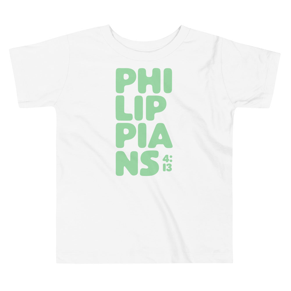 Toddler White/Green Philippians T-shirt